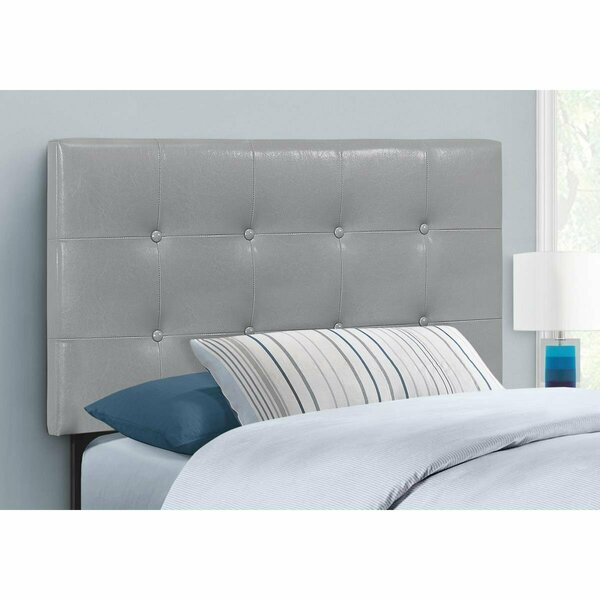 Daphnes Dinnette Leather-Look Bed with Headboard Only Grey & Black - Twin Size DA3071205